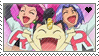Team Rocket from Pokemon looking happy